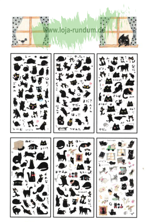 Sticker Katzen schwarz