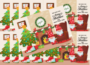 Weihnachten am Kamin - SET 11 Karten
