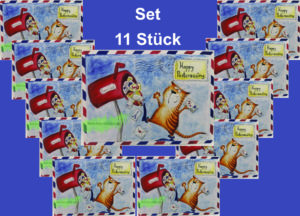 Fussel Cat - Happy Postcrossing - Set 11 Karten