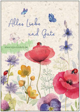 Alles Liebe und Gute (Mohnblumenwiese)  - TAURUS Kunstkarten