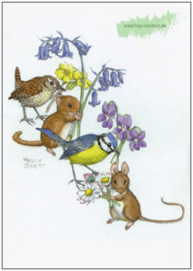Tiere mit Blumen Nr.216 - Taurus Kunstkarten