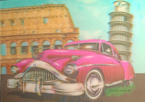 3D -  pinkes Auto