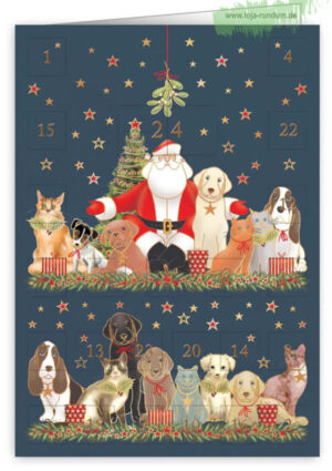 Adventskalender - Weihnachtsmann mit seinen tierischen Freunden