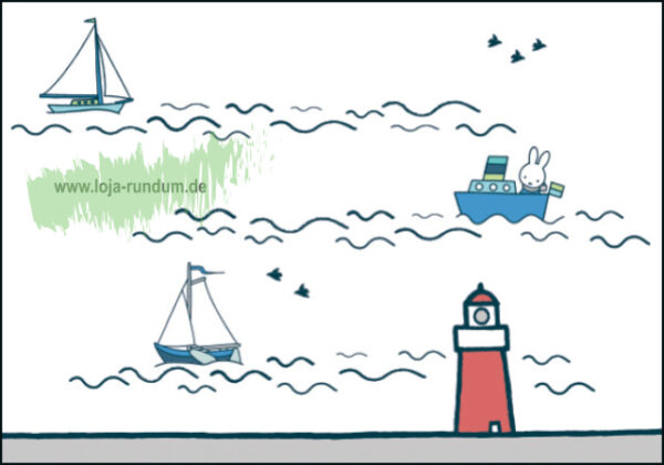 Miffy - Ruhige Küste, Boote und Leuchtturm, Dick Bruna - B&B