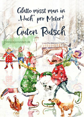 Guten Rutsch (Paar beim Eislaufen) - Edition Gollong