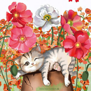 Katze und Blüten - Edition Gollong