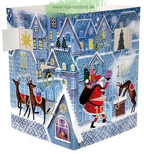 Leuchtender Adventskalender - Nikolaus auf dem Dach - Edition Gollong
