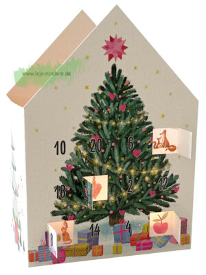 Teelicht Haus leuchtender Adventskalender - Tannenbaum - Edition Gollong