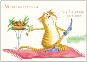 Weihnachtsyoga/ Die Plätzchen erreichen  - Taurus Kunstkarten