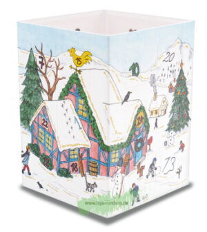 Leuchtender Adventskalender - winterlicher Hof - Taurus Kunstkarten