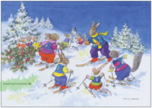 Häschen beim Skifahren Nr.362 - Taurus Kunstkarten