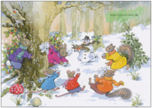 Tiere im winterlichen Wald Nr.363 - Taurus Kunstkarten