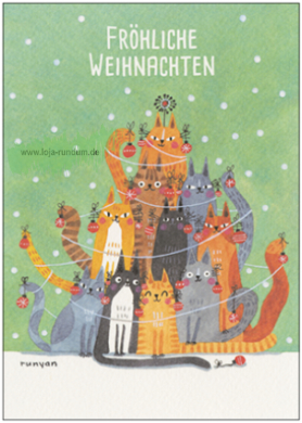 Fröhliche Weihnachten (Katzen) – TAURUS Kunstkarten