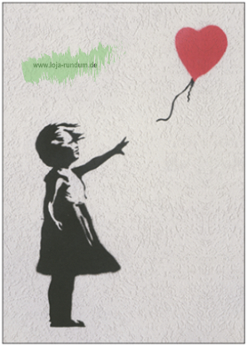 Girl with red Balloon (Street Art) - TAURUS art cards