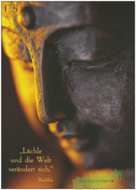 Lächle und die Welt verändert sich. (Statue)   -  Taurus Kunstkarten
