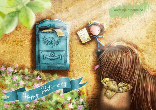 Happy Postcrossing Germany - Ila Illustrations