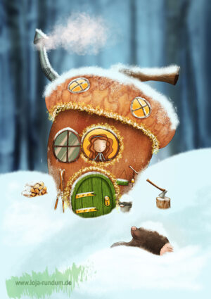 Winter cabin - Ila Illustrations
