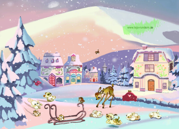 Animals on the sled