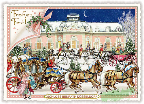 City postcard, Christmas Benrath Palace Düsseldorf - Edition Tausendschön PK162