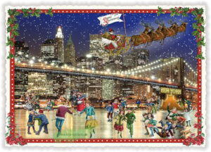 USA-Edition – New York, Brooklyn Bridge, Merry Christmas  - Edition Tausendschön PK930