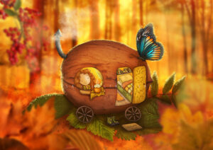 Walnut caravan - Ila Illustrations
