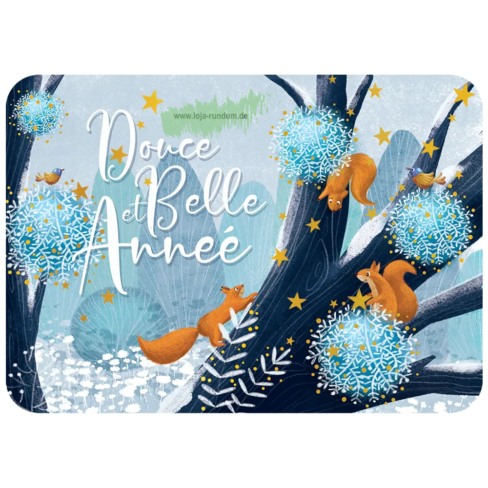 WUNSCHKARTE SÜSSES UND SCHÖNES JAHR (DIE EICHHÖRNCHEN) - Cartesdart