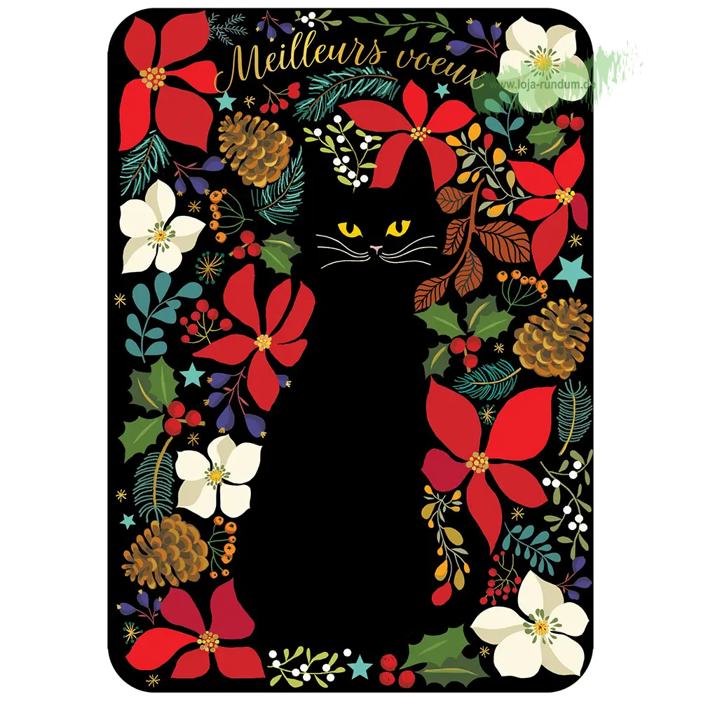 WUNSCHKARTE BESTE WÜNSCHE SCHWARZE KATZE - Cartesdart