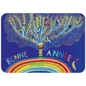 WUNSCHKARTE GUTES NEUES JAHR VOGELBAUM - Cartesdart