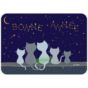 WUNSCHKARTE GUTES NEUES JAHR KATZENFAMILIE - Cartesdart