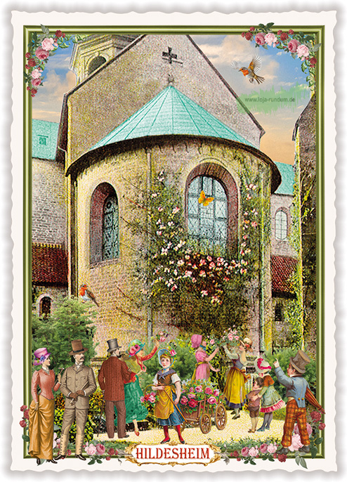 Städte-Postkarte, Hildesheim. 1000-jähriger Rosenstock - Edition Tausendschön PK1303