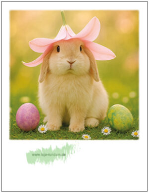 Hase mit Ostereiern und Blüte - Pola TAURUS Kunstkarten