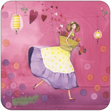 Mädchen mit Herzen im Korb - Taurus Kunstkarten