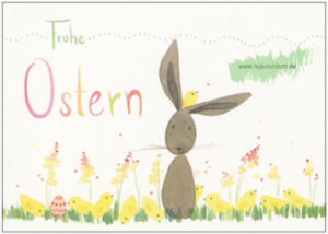 Happy Easter (rabbit and chick) - TAURUS art cards