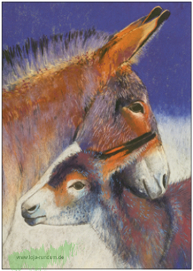 Donkey with foal, 2023 - TAURUS art cards