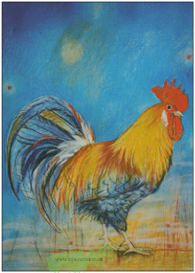 Rooster in Blue, 2011 - TAURUS art cards