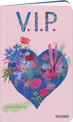 Adressbuch VIP (Herz mit Blumen) (Heft) - Taurus Kunstkarten