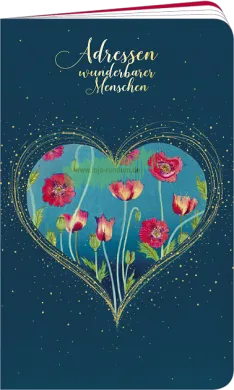 Addresses of wonderful people (heart with flowers) (booklet) - Taurus Kunstkarten