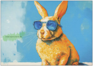 Rabbit with stylish sunglasses - TAURUS art cards