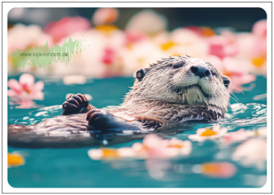 Flower bath (Otter) - Taurus art cards