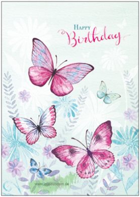 Happy Birthday (Butterflies) - Taurus art cards