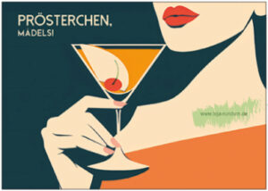 Cheers, girls! (Woman with martini) - Taurus art cards