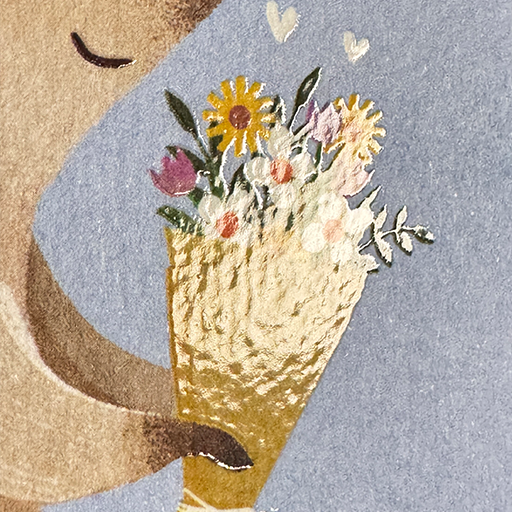 Small greeting (hedgehog with bouquet of flowers) - Taurus art cards - Image 2