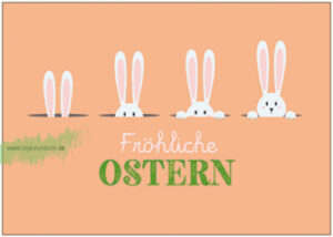Fröhliche Ostern (neugierige Hasen) - TAURUS Kunstkarten