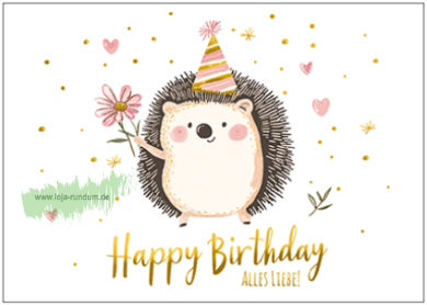 Happy Birthday - All the best! (Hedgehog) - Taurus art cards