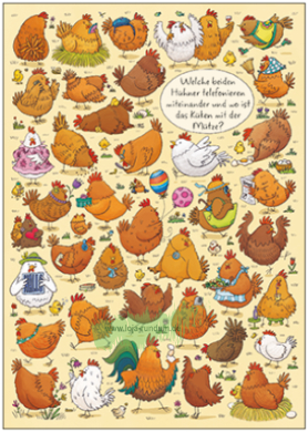 Welche beiden Hühner telefonieren? - TAURUS Kunstkarten