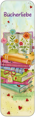 Love of books (stack of books) - BOOKMARK - TAURUS art cards