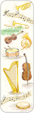 musical instruments - BOOKMARK - TAURUS art cards