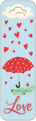 Love (umbrella, cloud, and hearts) - BOOKMARK - TAURUS art cards