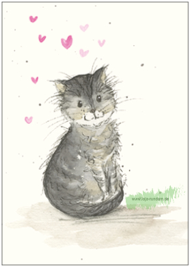 Cat with hearts  - Taurus Art Cards
