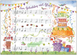 Happy Birthday (song lyrics) - Taurus Kunstkarten